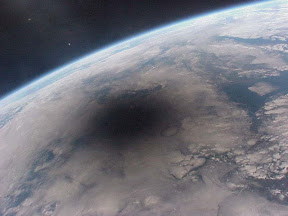 Solar eclipse as seen from outer space Solar eclipse shadow on Earth as seen from MIR space station.