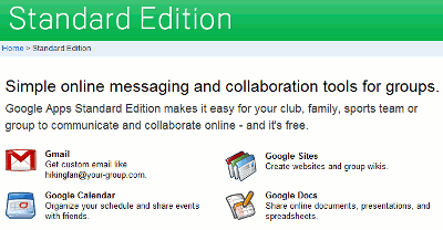 Google Apps Standard Edition Google Apps Standard Edition