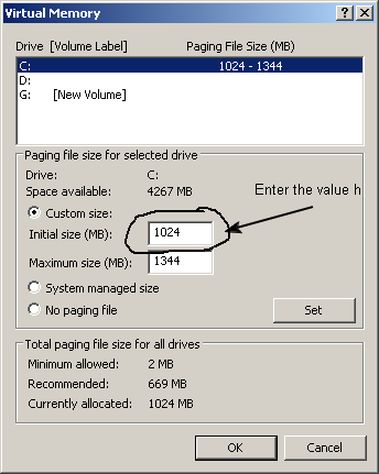 memory size