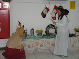 The angel (Becky) talking with Mary (Diana)