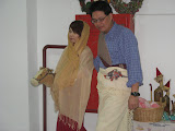 The happy couple and their donkey head