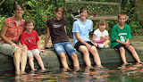 With our intern Kayla at a local fish pond and butterfly garden