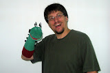 Scott with Squirmy - our helper at Kid's English Club