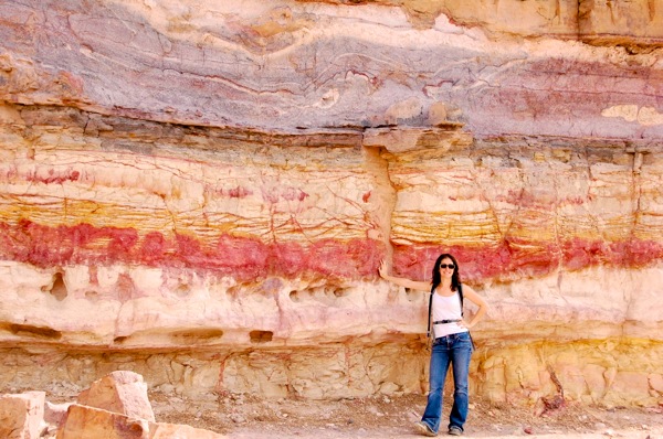 Look at those colors in the rock  if you can take your eyes off that hottie