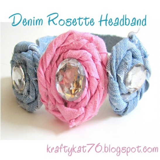 Denim Rosette Headband Blog Denim Rosette Headband Blog