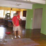 Chris applies the sealant