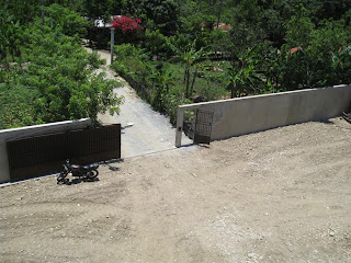 The new wall and gate.
