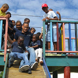 Johan and some of the students on the slide.