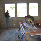 The kitchen... no cabinets yet! Just a bunch of boards.