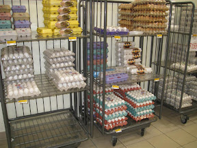 Eggs here don't need to be refrigerated. Neither does the milk. But we do refrigerate the chips.