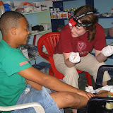 "Buda" get treated for a burned leg.