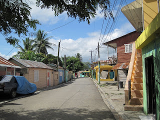 Walking down the street in Tamarindo, the neighborhood the school is in.