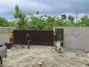 More of the gate being installed.