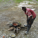 Mingo is charge of preparing lunch each day for the work crew.