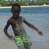 Ricardo's other game... running and then throwing himself sideways to fall in the sand.