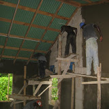 Plaster on the walls.