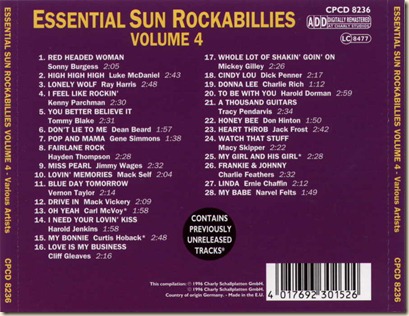 Essential SUN Rockabillies vol. 4 - back