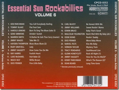 Essential SUN Rockabillies vol. 6 - back