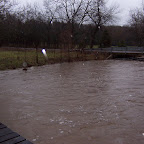Flood of March 2008.  Looking from 1st bridge at County bridge.