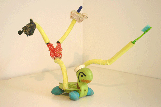 tandenborstelhouder, 1985-2000 (diverse materialen, kunststof, acryl)