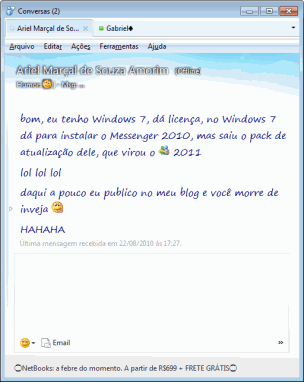 Windows Live Messenger 2011 - Conectado em 2 locais Windows Live Messenger 2011 - Conectado em 2 locais