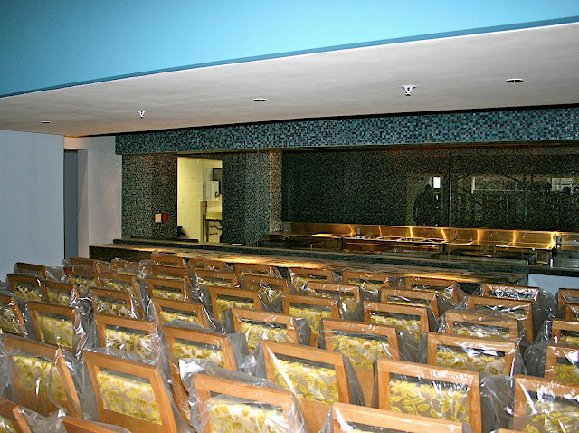 Mint chairs lined up and ready to go.