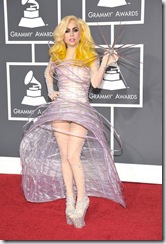 Singer Lady Gaga arrives at the 52nd Annual GRAMMY Awards held a