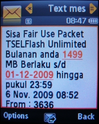 sms sisa fair usage