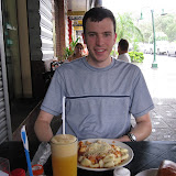 My first real meal in Paraguay: Ñoquís (gnocci) with tomato sauce and cheese and a fresh OJ on the side.