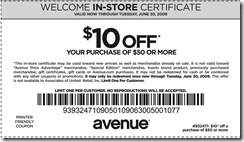 avenue coupon