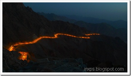Al-Hada ring road at night.