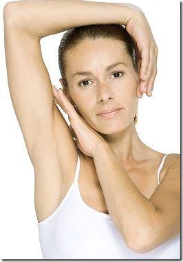 woman raising her arm