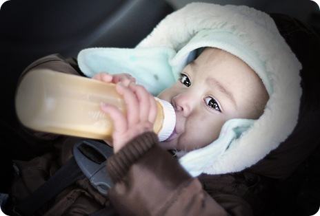 ella with bottle