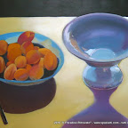 Still Life with Apricot, acrilico su tela, cm 70 x 60