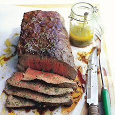 Wood-Smoked Tri-Tip with Sicilian Herb Sauce