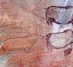 Berühmte Malereien. Tsodilo Hills in Botswana.