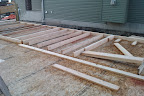 Walls being assembled.