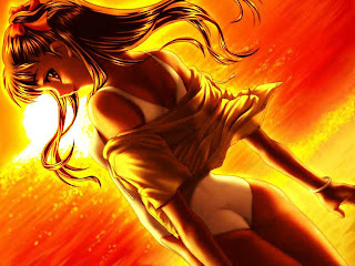 beauty anime girl wallpapers in sunset