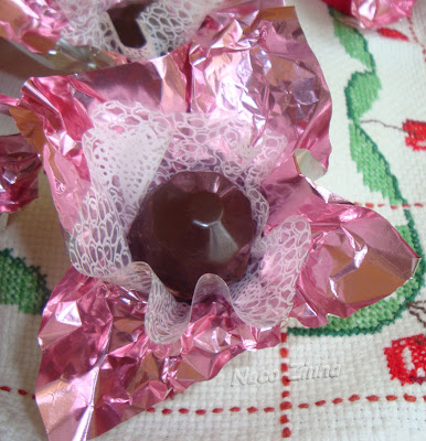 Diamantes de chocolate ao marasquino Diamantes de chocolate ao marasquino