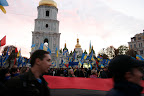 Червоно-чорний прапор на Софійській площі