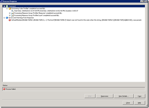 error message