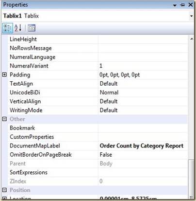 5 Adding document map label to tablix