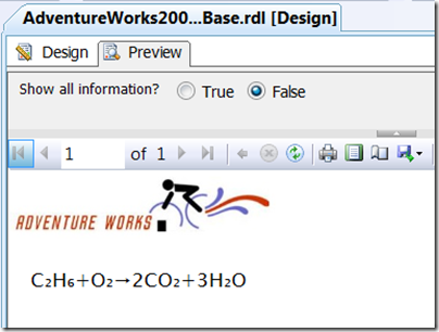 Preview report with equation
