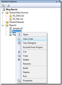View Code in solution explorer
