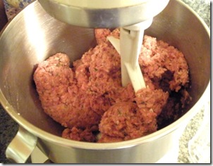 meatballs in mixer