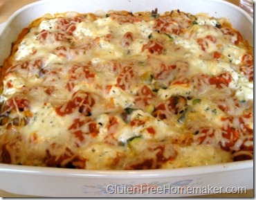 vegetable lasagna baked