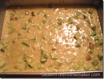 rhubarb coffee cake - batter rhubarb coffee cake - batter