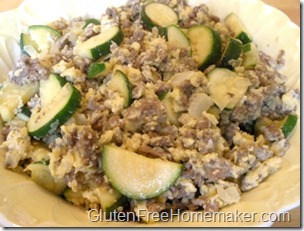 zucchini scramble in dish