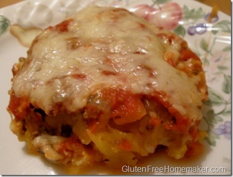 spaghetti squash casserole on plate spaghetti squash casserole on plate