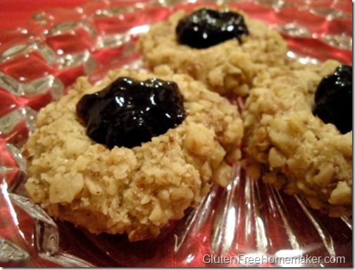 thumbprint cookies on plate